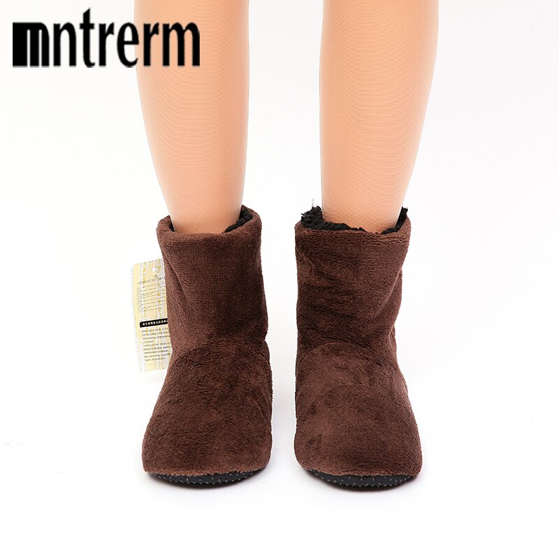 Mntrerm Men Style Plush Warm Home Slippers Winter Solid Soft Flats Indoor Man ShoesComfortable Seven Color Slippers