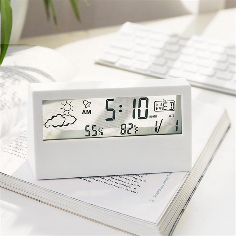 Useful Small Desk Clocks Battery Operate Mini Smart Electronic LCD Time Display Alarm Clock