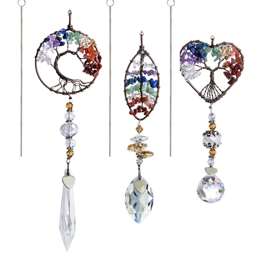 Krystall solfanger prismer vindusdekorasjon solfanger hengende regnbue maker glass prismer anheng diy lysekrone ornamenter