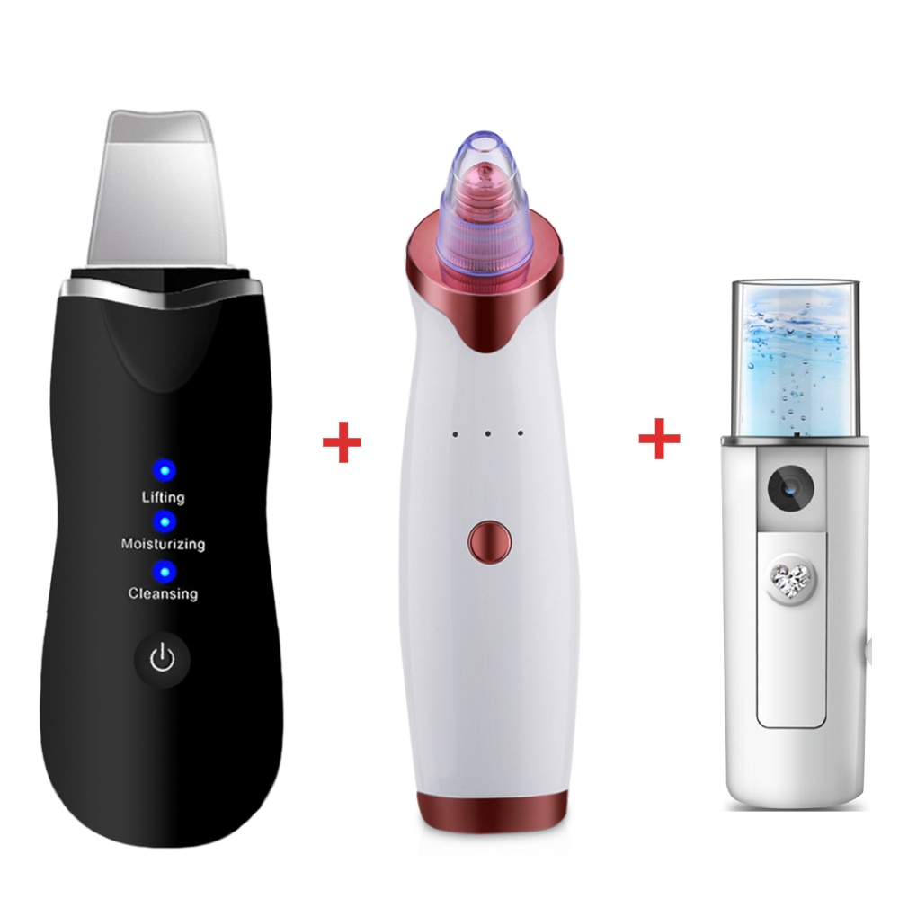 Ultraschall Haut Wäscher Gesichts Peeling Poren Reiniger Peeling Gesicht Mitesser Entferner Spa Nano Sparyer Dampfer Schönheit Werkzeug Bausatz