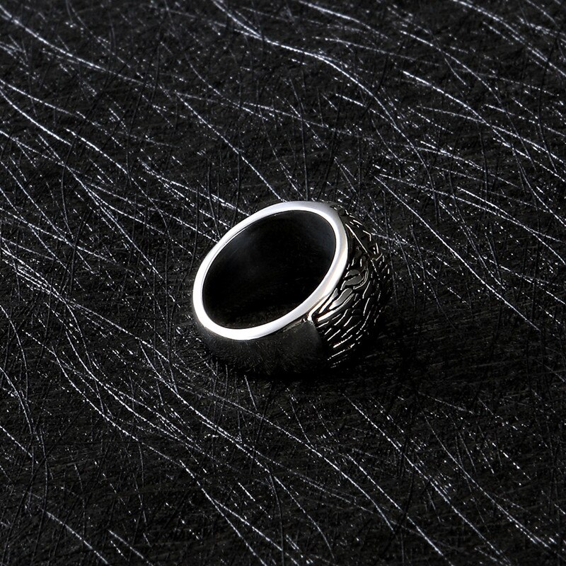 Anello Uomo Vintage 10mm In Acciaio Inossidabile – Albero Della Vita, Corvo Nordico E Nodo Celtico