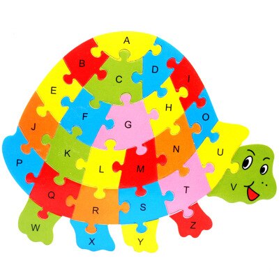 Holz Tier Elefanten Dinosaurier ABC Alphabet Lernen Puzzles Jigsaw Intelligenz Spiele Spielzeug Für Kinder Kinder: Brown