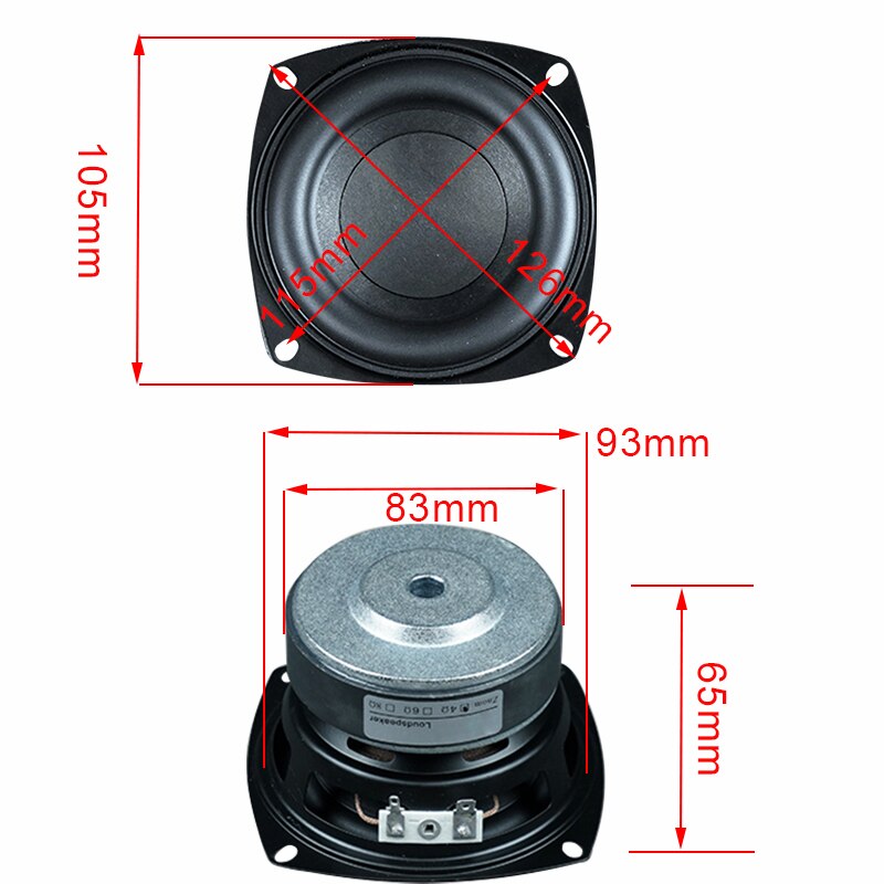 4 Inch Bass Speaker Subwoofer 40W 4Ohm 8ohm Bass Speaker Sterke Macht 2.1 Speaker Subwoofer Unit 2 Crossover Luidspreker woofer Diy