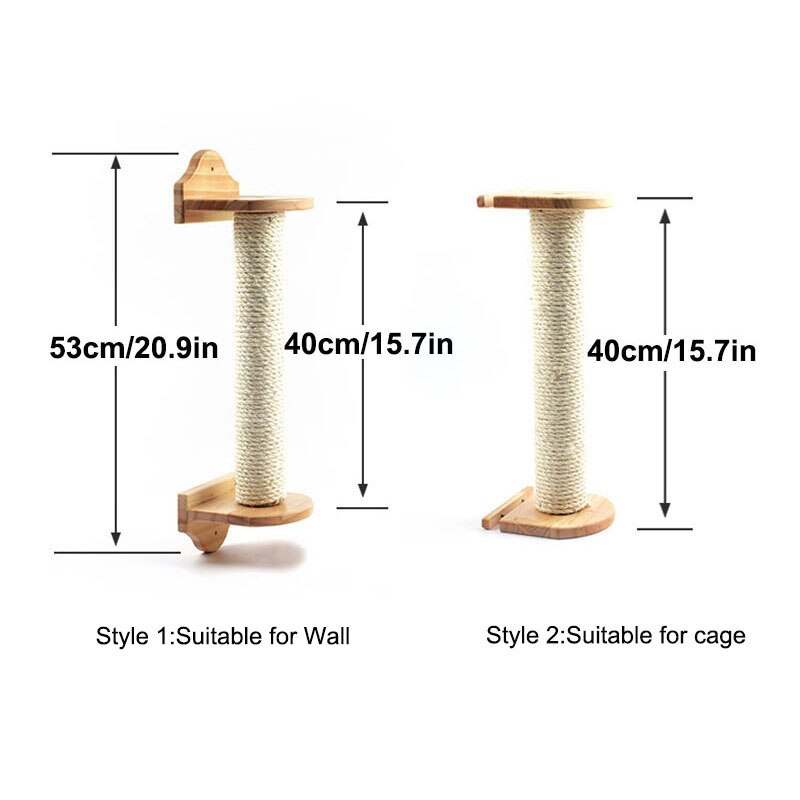 Sisal Wall-Mounted Cat Scratching Post On The Wall Cage For Cats Climbing Play Cat Wall Furniture Kitten Scratchers Board Toys