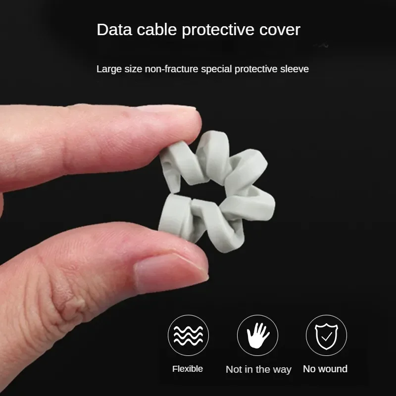 Protector de Cable Universal de silicona para Cable de datos, enrollador en espiral, organizador de Cable, cubierta para Cable de cargador USB de Iphone, 12 Uds.