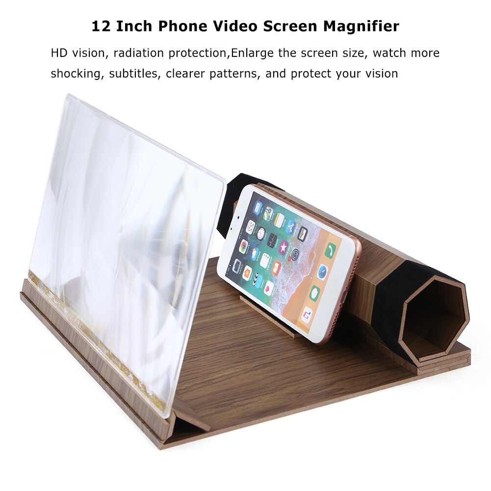 3D Gsm-scherm Vergrootglas Loupe High Definition 12 Inch Versterking Functie Screen Met Vergrootglas Telefoon Bureau Houder