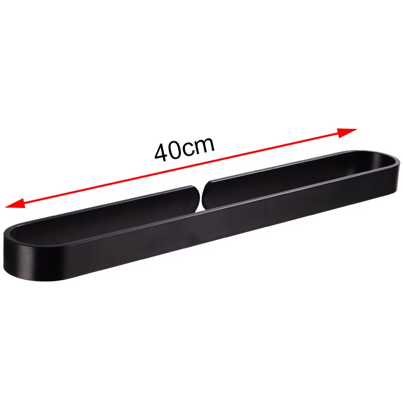 Handdoek Bar Houder Zwarte Handdoek Rail Houder Wandmontage Badkamer Handdoekenrek Opknoping Houder Aluminium Slipper Rack Bad Accessoires: 40cm