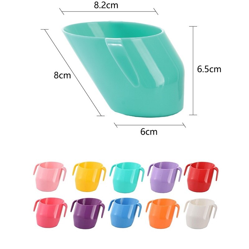Bevel Baby Cup Training Feeding Cups with Handle Kids Leakproof Mug Water Bottle Plastic Children Drinking Tumblers Drinkware
