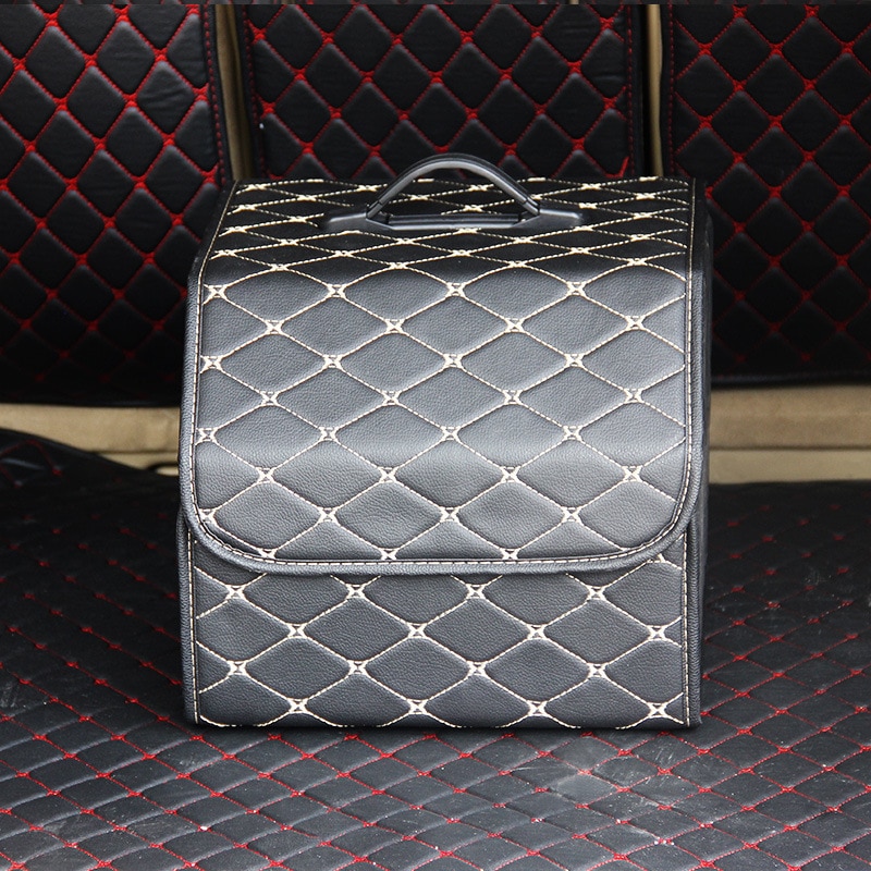 Waterproof Cargo Storage Box PU Leather Trunk Organizer Folding Car Storage Car Trunk Stowing Tidying for Car SUV