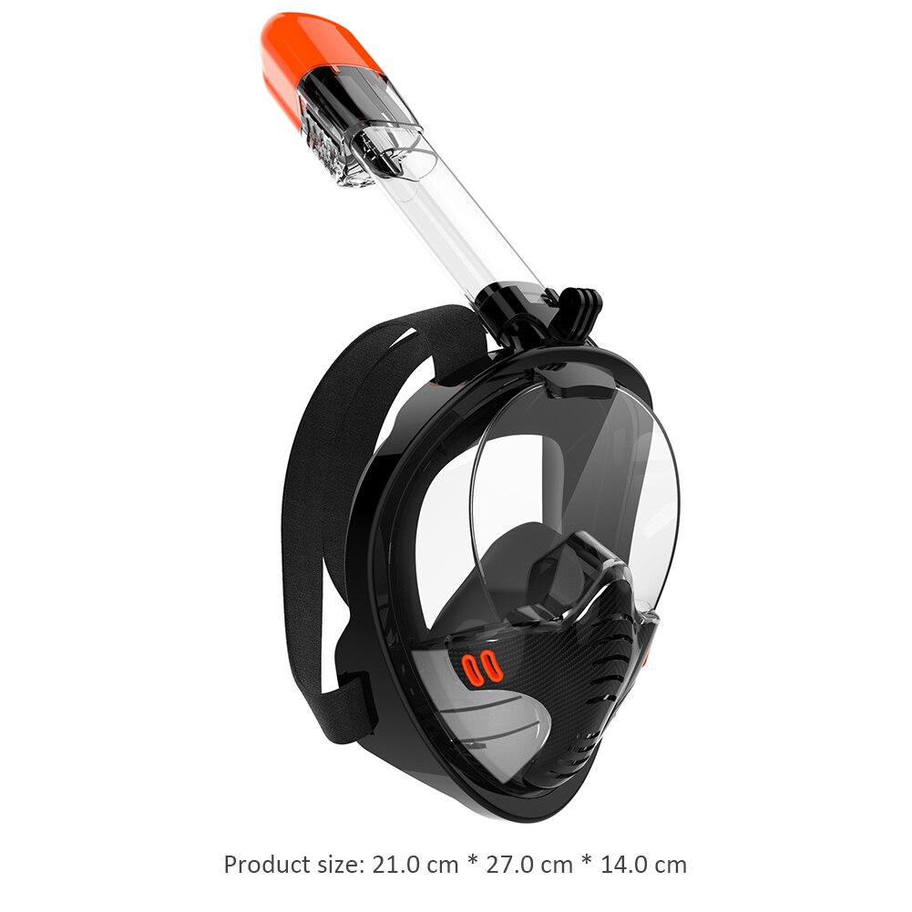Underwater Scuba Full Face Diving Mask Snorkeling Swimming Respiratory Children Adults Swimming Equipment Snorkel Mask Set: Black / L/XL