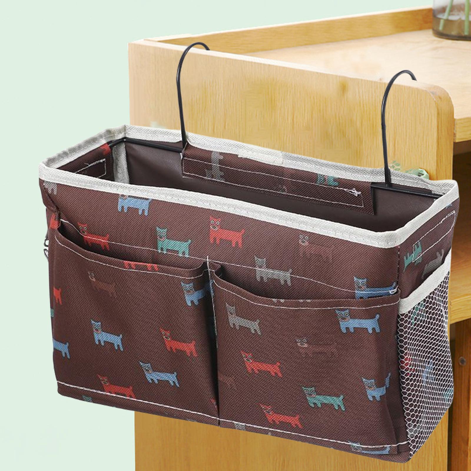 Sac de rangement à poche de chevet, lit superposé, organisateur de rangement, boîte à mouchoirs pour bébé, sac d&#39;articles divers, sac à pochette pour lunettes mobiles, rangement de livres: Brown Dog 