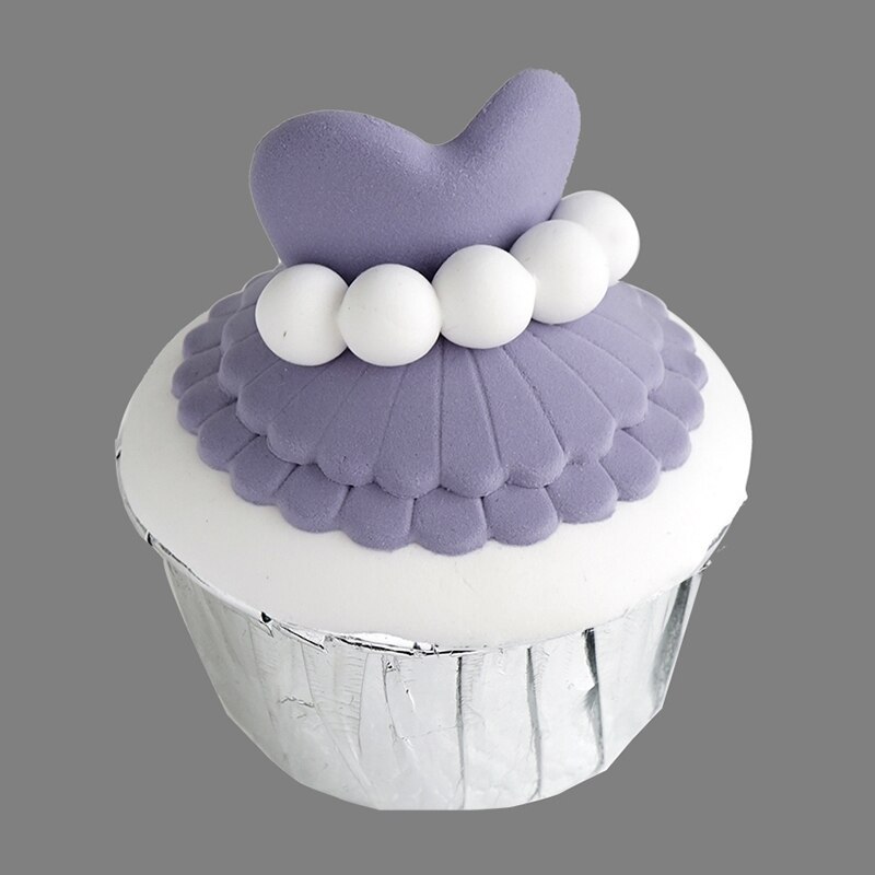 Paars simulatie fondant cake Cupcake model: Sky Blue