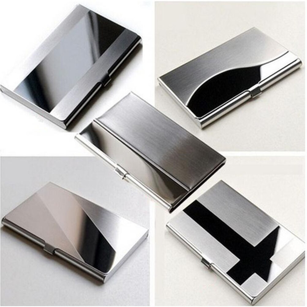 Waterdichte Case Box Rvs Silver Aluminium Metal Case Box Business ID Creditcardhouder Case Cover 9.3x6x0.7 cm