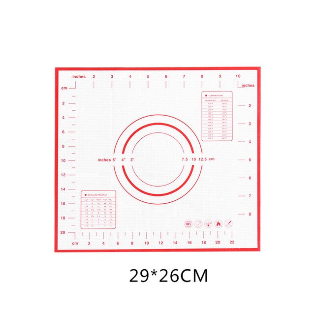 29*26CM Size Eco-Friendly Red Baking Mat Non_Stick Silicone Baking Mat With Measurements: Default Title