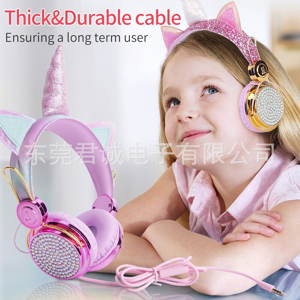 Leuke Eenhoorn Wired Hoofdtelefoon Met Microfoon Meisjes Dochter Muziek Stereo Oortelefoon Computer Mobiele Telefoon Gamer Headset Kids: 01