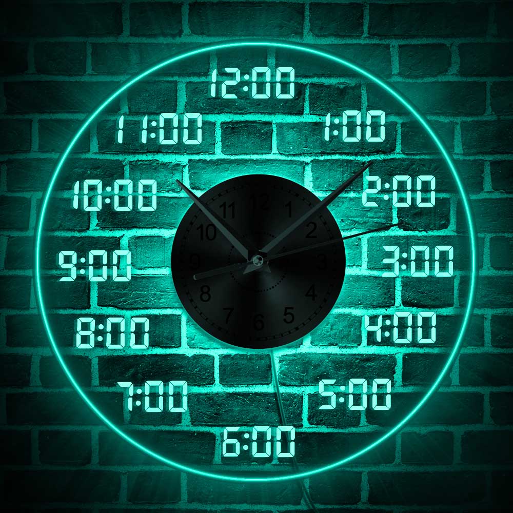 Digitaaliset numerot seinäkello led -taustavalolla minimalistiset numerot roikkuu akryyli led -valaistus seinäkello yö sisustus