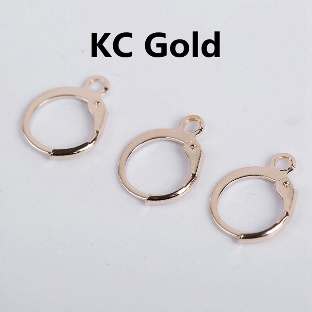 20 pz/lotto 14*12mm orecchini a molla ganci impostazioni filo cerchi di Base per gioielli che fanno forniture risultati gioielli fai da te accessori: KC Gold