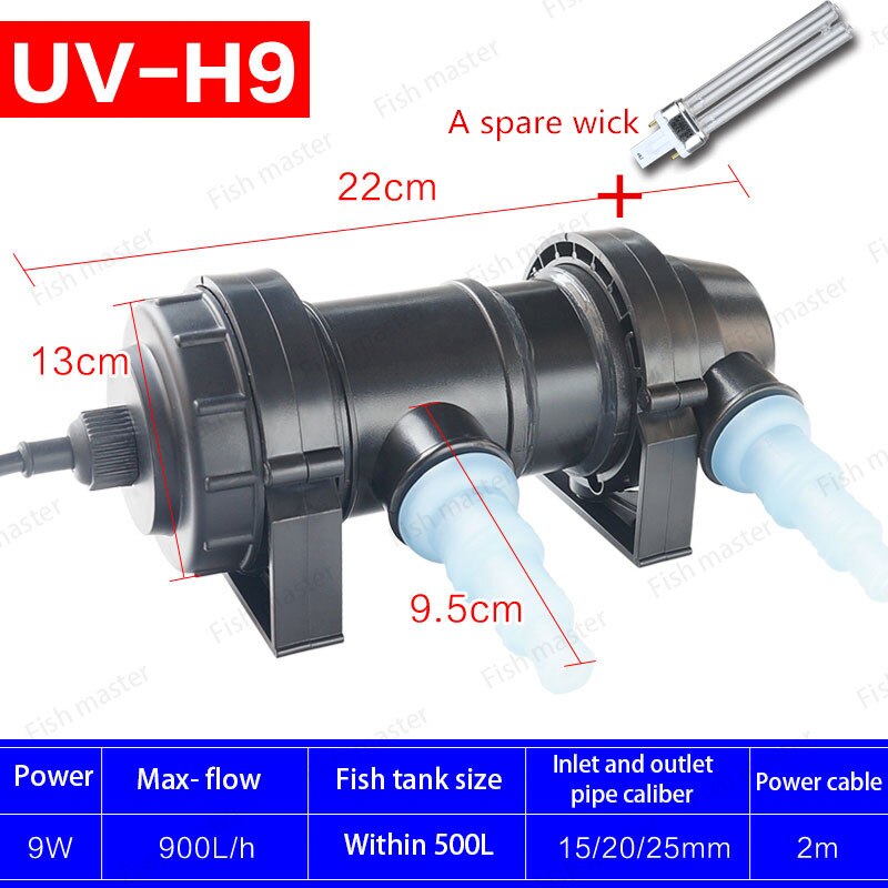 Jebo UV Sterilizer Light Lamp Fish Tank Ultraviolet Water Filter Pond Water Cleaner For Aquarium Pond 220~240V 5W~36W JEBO: 9W and Wick