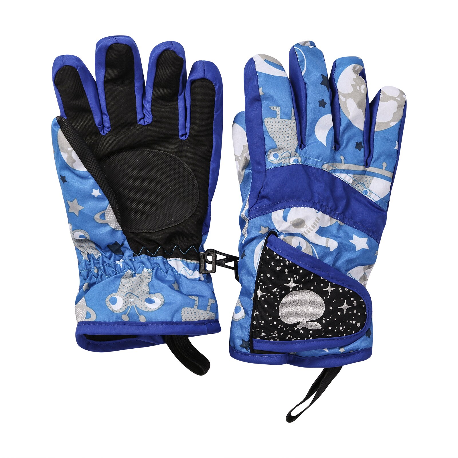 Childrens Handschoenen Leuke Print Winter Winddicht Warm Outdoor Sport Handschoenen Voor Skiën Klimmen Hardlopen Fietsen: Blue 4T