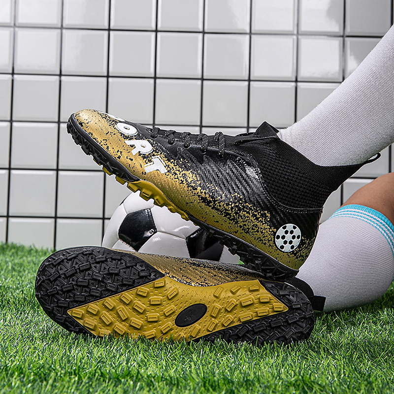 Goldene Fußballschuhe für Herren, große Größe 46, TF/AG, Herren-Fußballschuhe, draussen-Ausbildung, Fußballschuhe, Herren-Futsal-Schuhe, Botas de Futbol: Himmel Blau / 37
