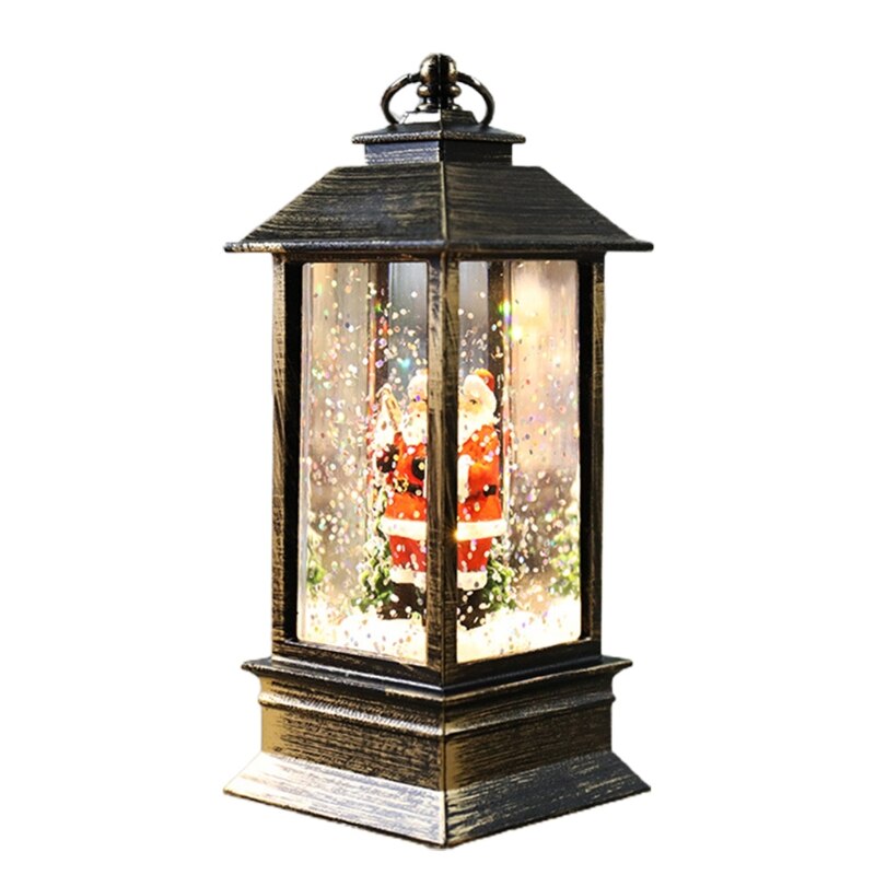 Kerst Sneeuwbol Lantern Battery Operated Led Light Water Glinsterende Santa Sneeuwpop Opknoping Nachtlampje Thuis Ornament: Santa