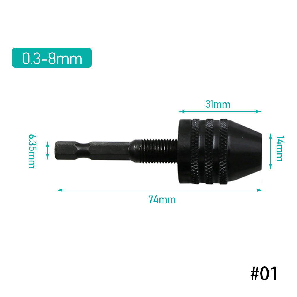 Boor Chuck Keyless Schroevendraaier Slagschroevendraaier Adapter Elektrische Micro Motor Klem Mini Chuck Armatuur Hex Shank Boren Adapter: Bruin