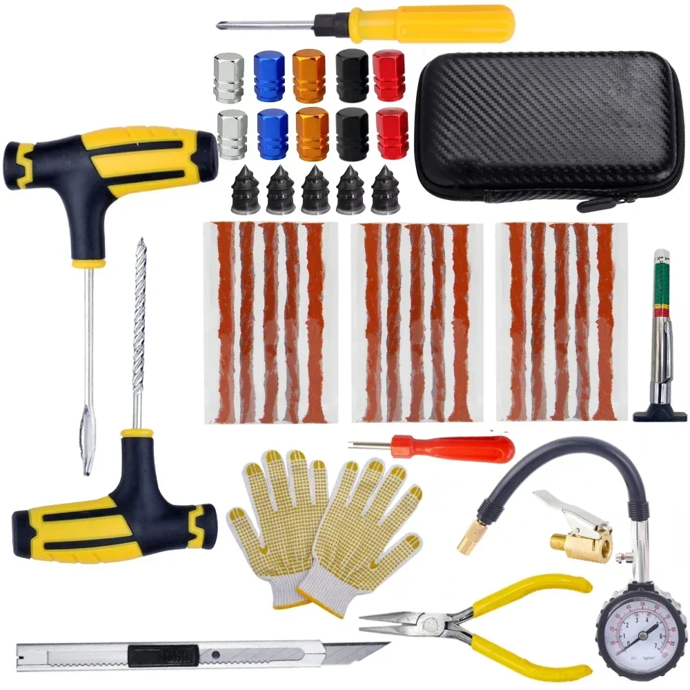 Auto Reifen Reparatur Bausatz Punktion Stecker Werkzeuge Reifen Punktion Notfall für Reifen Streifen Rühren Kleber Reparatur Werkzeug Bausatz Auto Zubehör