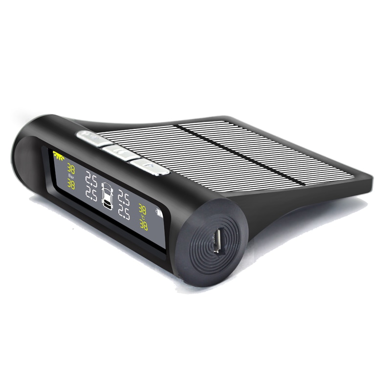 Smart Car TPMS Tyre Pressure Monitoring System Solar Power charging Digital LCD Display Auto Security Alarm Systems
