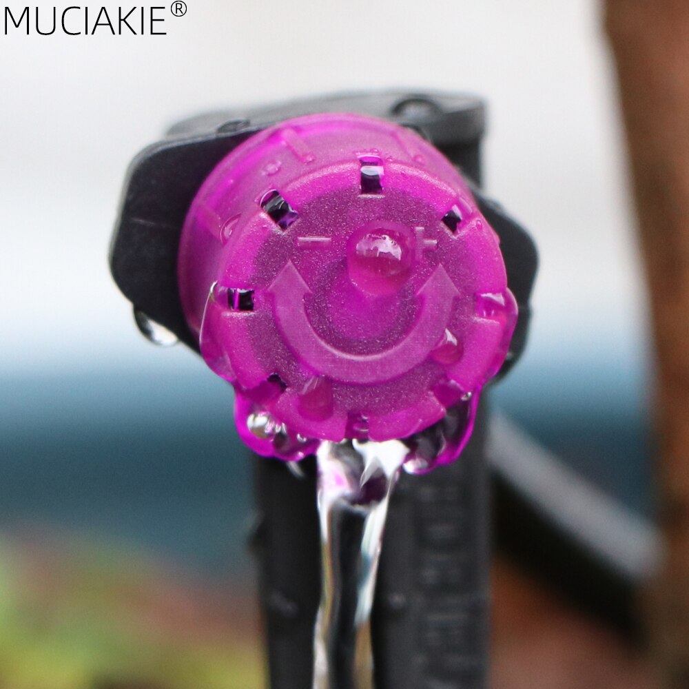 MUCIAKIE 30-1000PCS Purple Irrigation Drippers Adjustable Garden Watering Nozzles 360 Degrees Micro Emitter 8-Holes Sprinklers