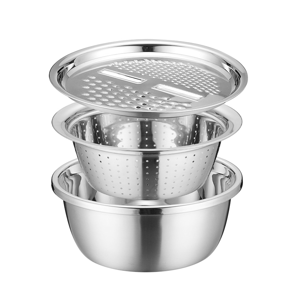 Multifunctionele Rvs Wastafel Wasbak Keuken Vergiet Mesh Mand Plantaardige Slicer Cutter Afvoer Mand Salade Maker Kom