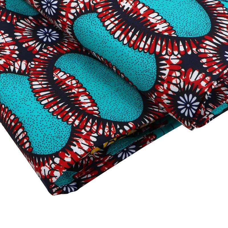 Blue 6 Yards Ankara African Wax Print Fabric African Ankara Wax Fabric Material Width 110cm