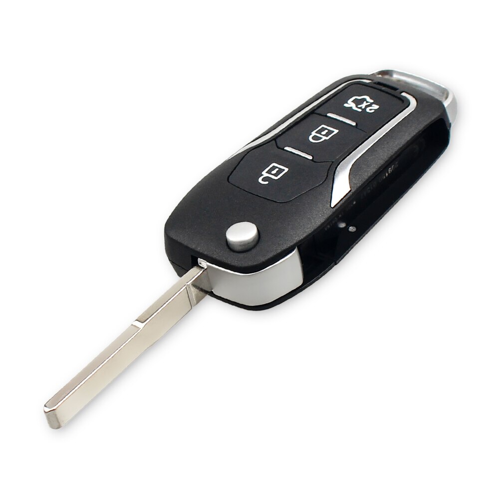 3 knoppen gewijzigd Flip remote key SHELL case fob voor FORD FOCUS FIESTA C-MAX MONDEO S-MAX KUGA MONDEO HU101 BLADE