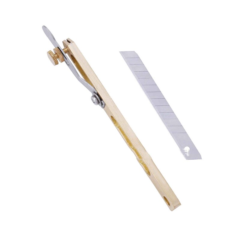 Leathercraft Tools Stainless Steel Leather Cutting Knife Leather Cut Tools Edging Leather Copper Trimming Knife with Blade