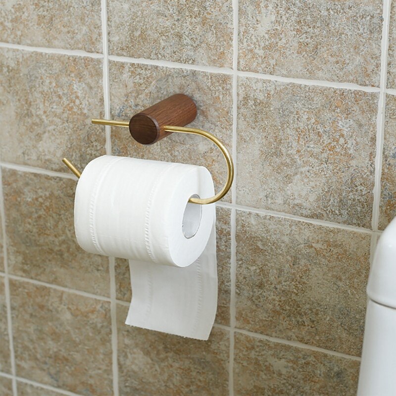 Nordic Bathroom Roll Holder,Wall Hanging Napkin Holder Gold Toilet Paper Towel Holder Kitchen Storage Shelf