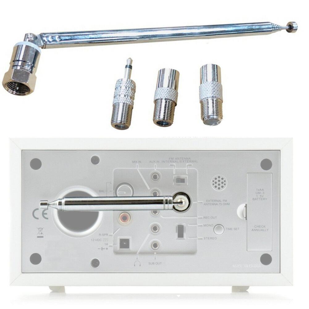 Rod Antenna 3.5mm Adapter FM Radio Antenna Replacement Telescopic Screw F Type Male Plug Connector AV Stereo Receiver Amplifier