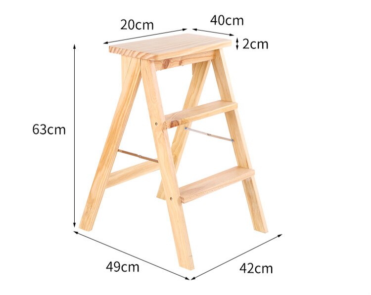 Kjøkken folding krakk tre enkel multifunksjonell stige stol bærbar hjemmebenk minimalistisk moderne