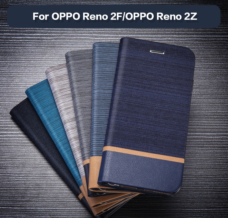 PU Leather Wallet Case For For OPPO Reno 2F Business Phone Case For For OPPO Reno 2Z Book Case Soft Silicone Back Cover