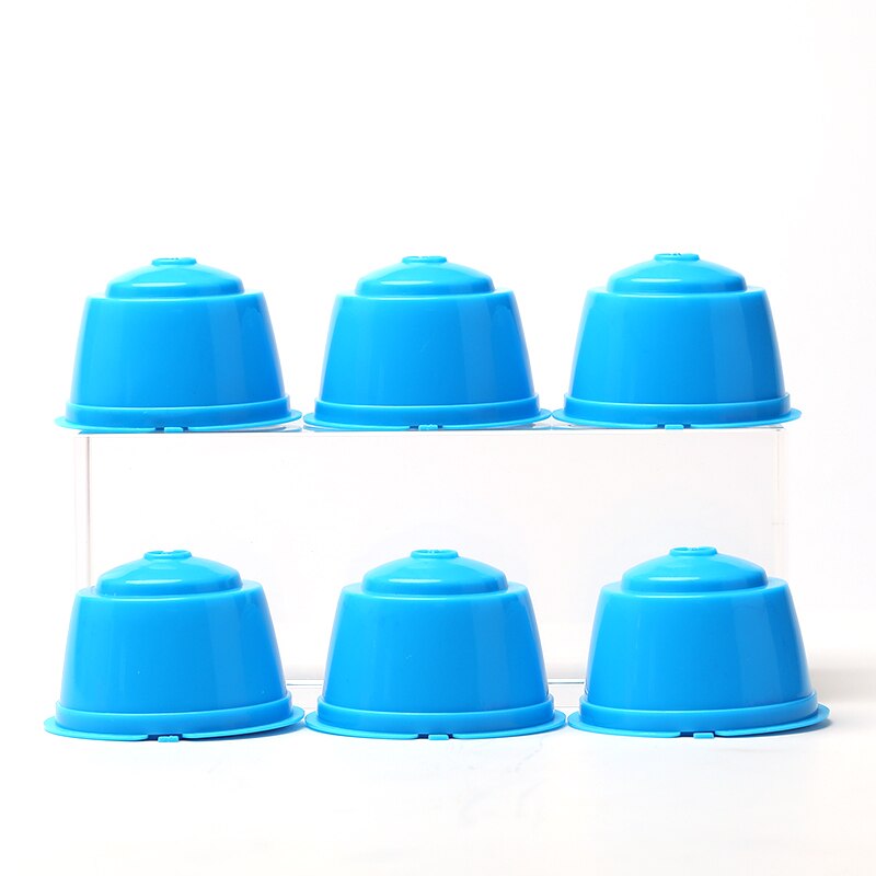 Capsules de café réutilisables pour Dolce Gusto, dosette pour nescafé, avec cuillère, brosse, accessoires de cuisine, 6 pièces: 6pcs-light blue