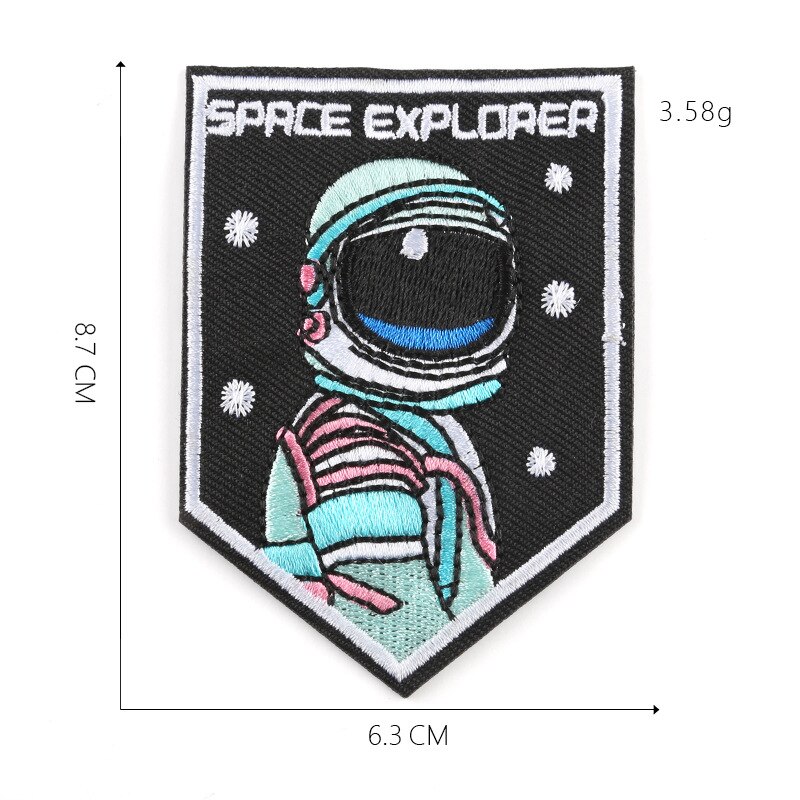 Rumskib astronaut stof klistermærker kan stryges tøj tilbehør broderi patch, tøj rygsæk gør-det-selv dekoration: 12