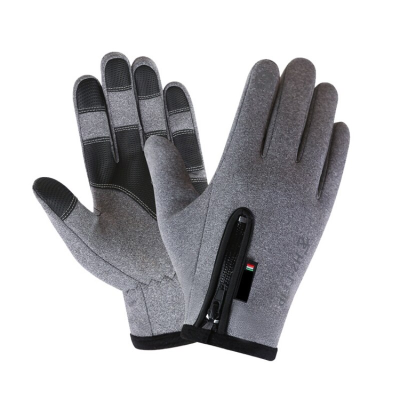 Winter Motorhandschoenen Fietsen Rijden Handschoen Skiiing Handschoenen Touch Screen Rits Windstopper Thermische Fleece Full Vinger Handschoenen: XL