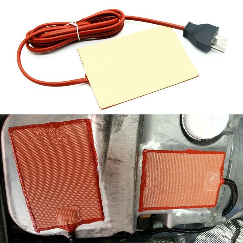 Car Engine Oil Pan Sump Tank Heater Plate 75W 110V US Plug Silicone Heating Pad