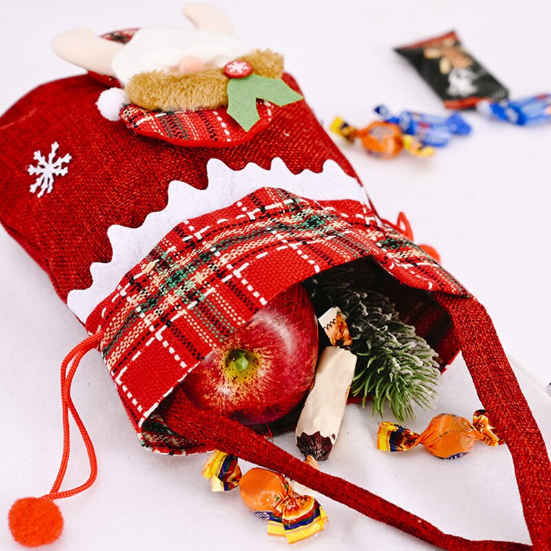 Julepose gammel mand snemand bærer slikpose hjem opbevaring festartikler  tp899