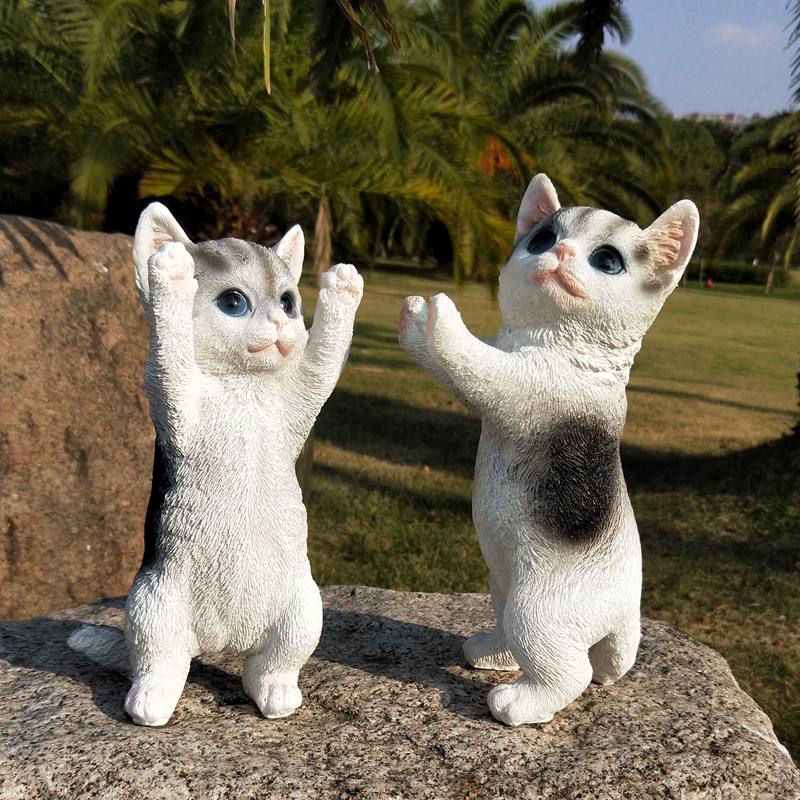 Statue de chat en résine, décoration de jardin, Figurines de Villa, balcon, Sculpture d&#39;extérieur, artisanat