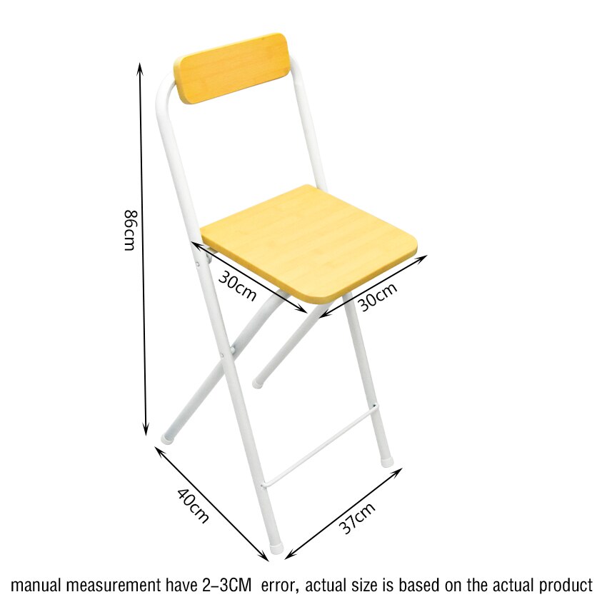 0059A Folding Tall Stool Living Room Wood High Stool Portable Household Bar Backrest Chair High Foot Leisure Chair