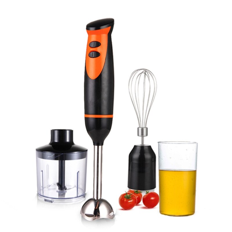 Batidora de mano multifuncional 4 en 1, mezclador de inmersión de 220-240V, 300W, tazón de picar, agitador de vidrio, juego de vaso de batidora