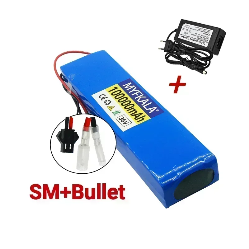 36V 100Ah 18650 Rechargeable Lithium Battery Pack 10S3P 1000W Power Modified Bicycle Scooter Electric Vehicle with BMS: black