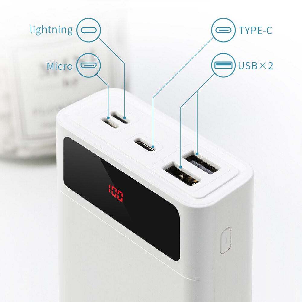 Teclast  t200a 20000 mah power bank portable charging external battery charger input blitz type-c micro output 2 x usb power