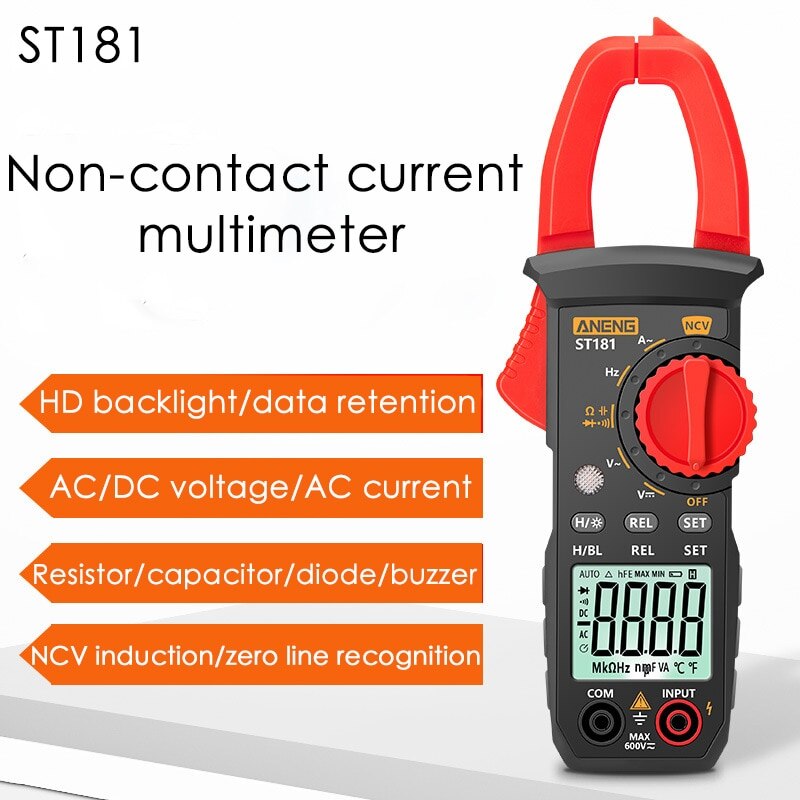 Smart Digital Clamp Meter Digital Multimeter Tester Clamp Meter 400A AC/DC Clamp Digital Ammeter Backlight Clamp Meter: ST181