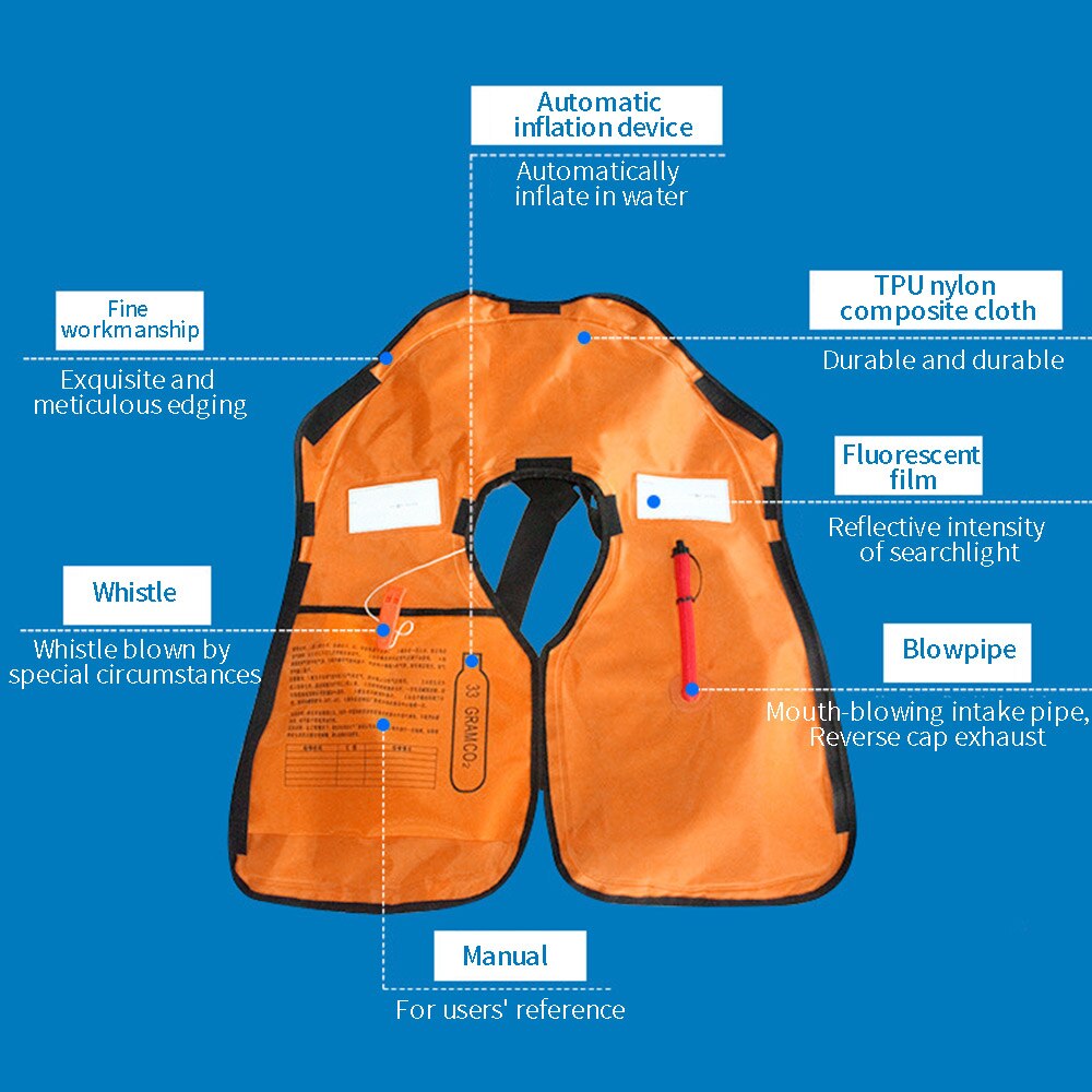 Adult Life Vest Automatic Inflatable Life Jacket Bib Rescue Sailing Sea Fishing Life Jacket Swim Vest child