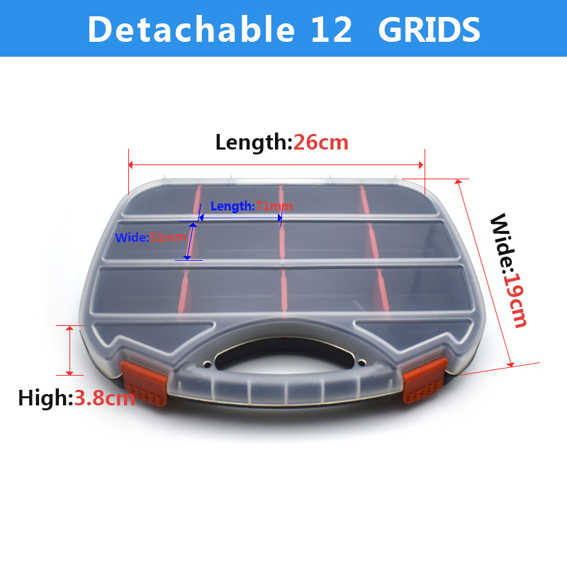 Plastic Box Organizer Container Transparent Compartment Adjustable Storage For Jewelry Button Hardware Tool Screw Detachable Box: WHITE